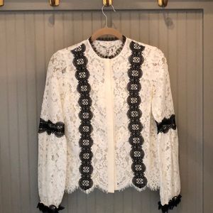 Alexis XS black & white Lace Top